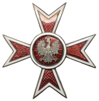 Аверс и реверс офицерского полкового знака 80-го пехотного полка Новогрудских стрелков.