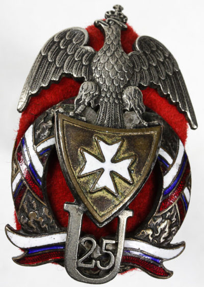Аверс и реверс полкового знака 25-го Великопольского уланского полка.