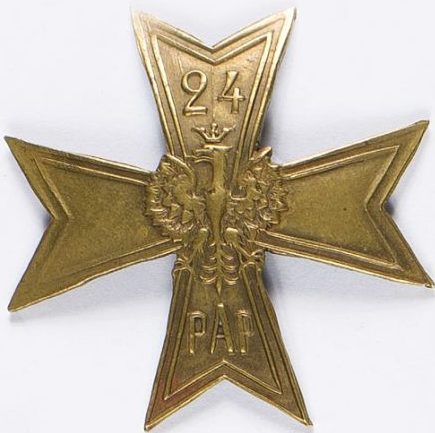 Аверс и реверс полкового знака 24-й полк легкой артиллерии им. короля Яна III Собеского.