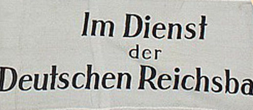 Нарукавные повязки « На службе Reichbahn» для иностранцев.