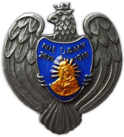 Аверс и реверс офицерских полковых знаков 85-го полка Виленских стрелков.