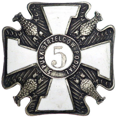 Офицерский полковой знак 5-го полка Подгаланских стрелков.