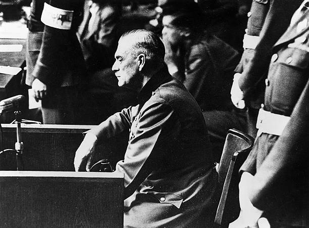 Вильгельм Кейтель на Нюрнбергском процессе. 1945 г.