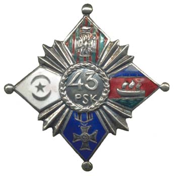 Аверс и реверс офицерского полкового знака 43-го стрелкового полка.
