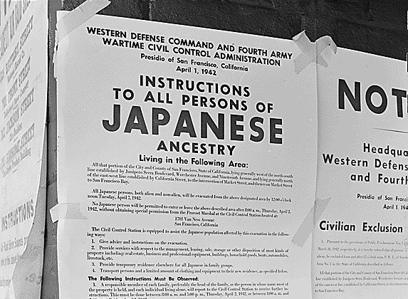«Инструкции для всех лиц японского происхождения». Официальное уведомление о выселении. Апрель 1942 г.