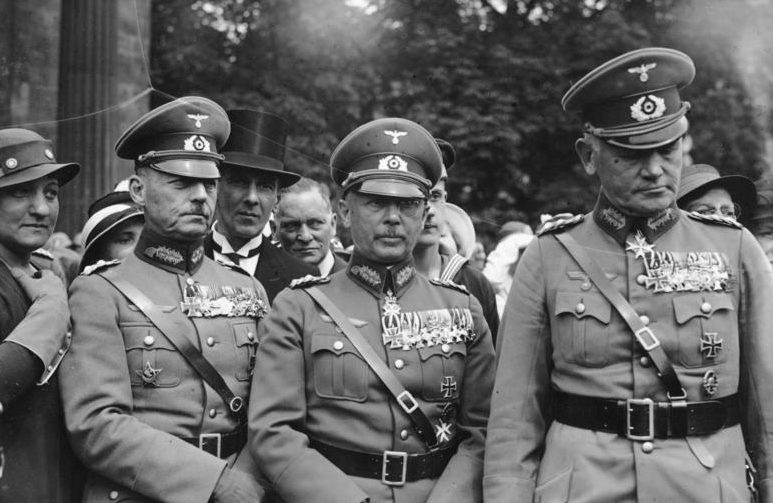 Герд фон Рунштедт, Вернер Фрич и Вернер Бломберг. 1934 г.