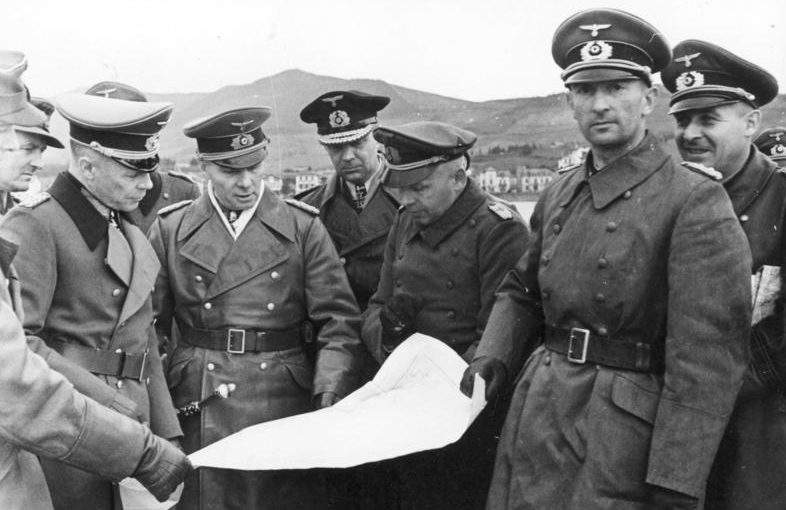 Эрвин Роммель, Ганс фон Обстфельдер и Фридрих Руге. Нормандия. 1944 г. 