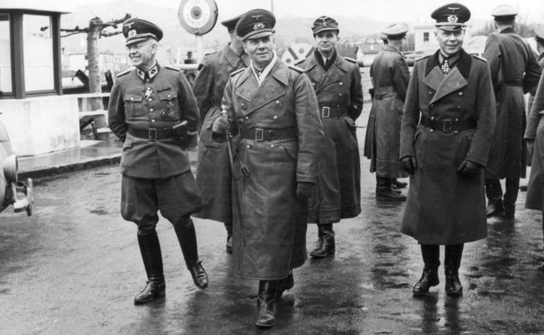 Эрвин Роммель, Ганс фон Обстфельдер и Фридрих Руге. Нормандия. 1944 г. 