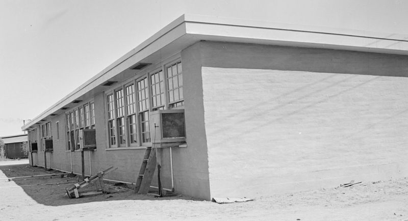 Единственное сохранившееся здание барака начальной школы в лагере интернированных «Постон» (Аризона) из всех построек 10 лагерей.