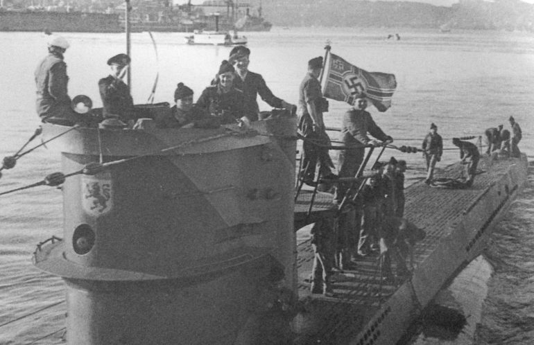 Подлодка «U-576» в порту. Сен-Назер. 1942 г.