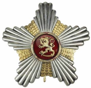 Звезда ордена Льва Финляндии к Большому Кресту с позолотой. 
