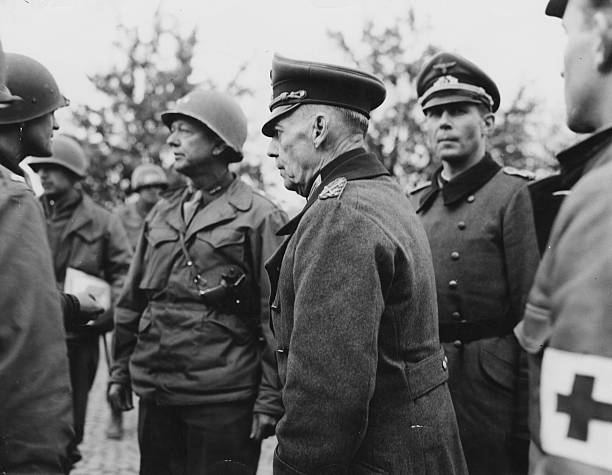 Герд фон Рунштедт в плену. Бавария.1945 г. 