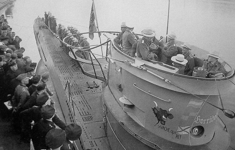 Встреча подлодки «U-69», возвращающейся с похода. Июль 1941 г.