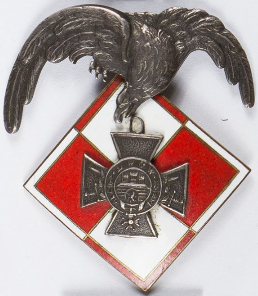 Аверс и реверс памятного знака Львовской секции оборонной авиации.