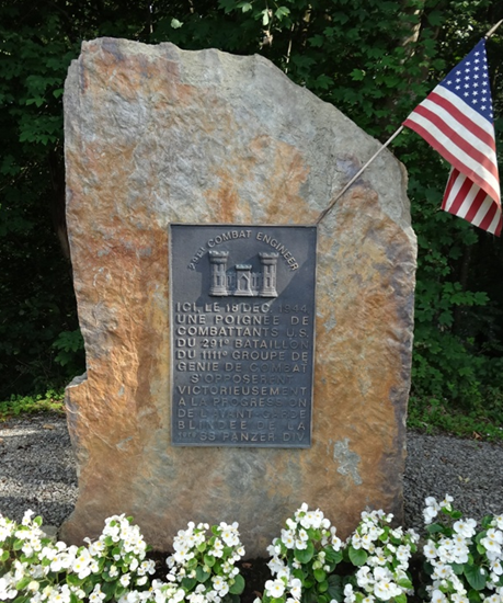 Муниципалитет Neufmoulin. Мемориал воинам 291-го саперного батальона инженеров США воевавших в 1944 г.