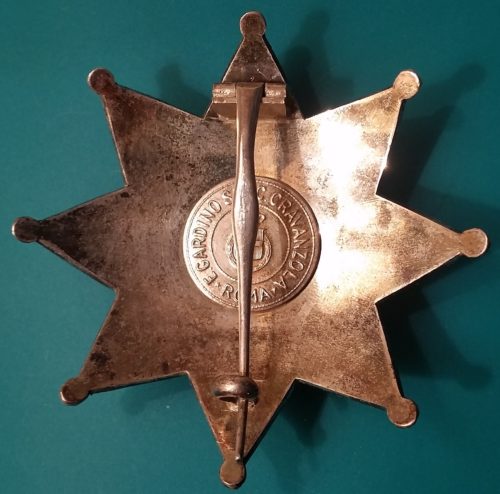 Аверс и реверс Звезды к знаку Великого офицера ордена Короны Италии.