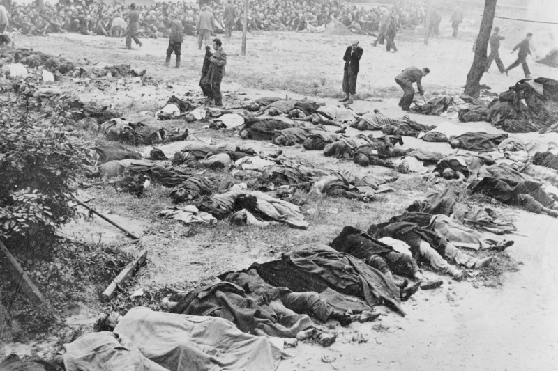 Тела заключенных тюрьмы во Львове, расстрелянных перед отступлением Красной Армии. Июль 1941 г. 
