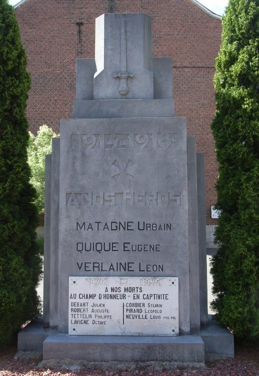 Муниципалитет Vinalmont. Памятник погибшим воинам и жертвам обеих войн.
