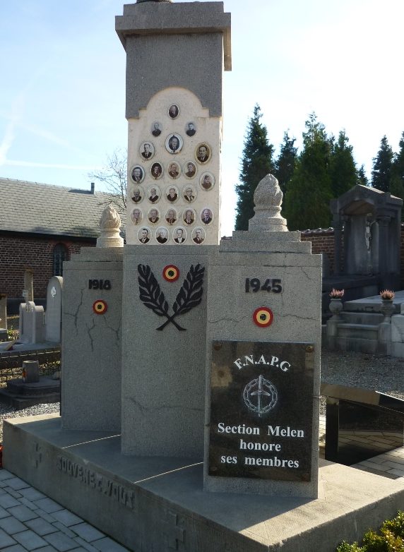 Муниципалитет Melen. Военный мемориал обеих войн на общинном кладбище.