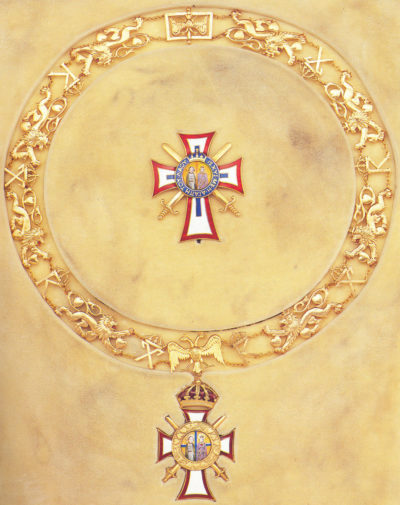 Цепь ордена Святых Георгия и Константина с мечами, звездой и знаком ордена.