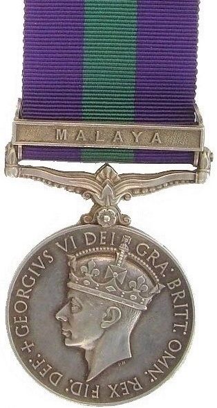 Аверс медали «За участия в военных кампаниях» с изображением короля Геррга VI. (1936-1952 гг.).