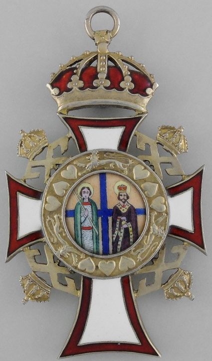 Аверс и реверс знака Большого креста ордена Святых Георгия и Константина.