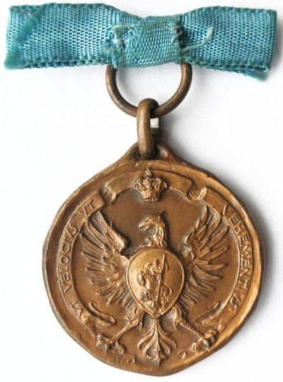 Аверс и реверс памятной медали сбора кавалерии. Рим. 1933 г. Медаль изготовлена из бронзы, диаметр - 32 мм.