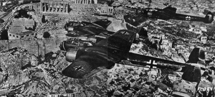 Немецкие самолеты над Афинами. Весна 1941 г.