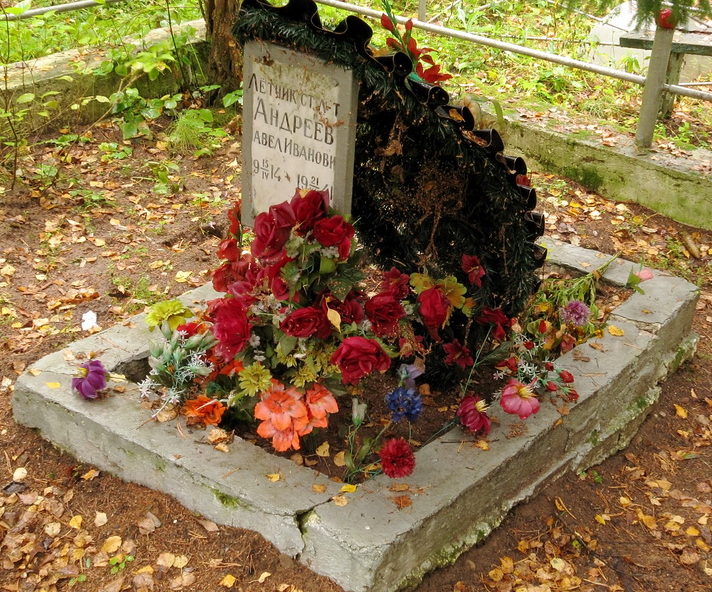 Памятник на могиле летчика П. И. Андреева.