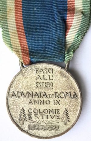 Аверс и реверс памятной медали «Итальянские фашисты за границей».