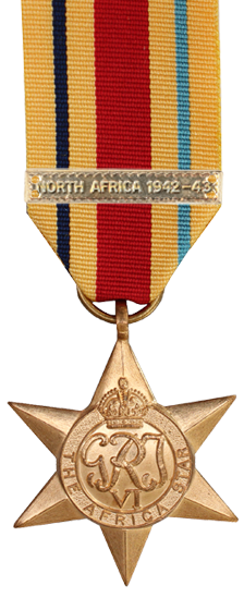 Медаль «Африканская звезда» с планкой «Северная Африка 1942-43».