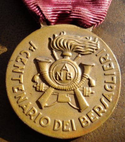 Аверс и реверс памятной медали 100-летия основания первого подразделения снайперов-берсальеров.