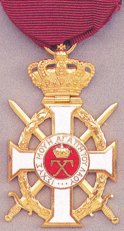 Знак Офицера золотого креста с мечами Ордена короля Георга I. 