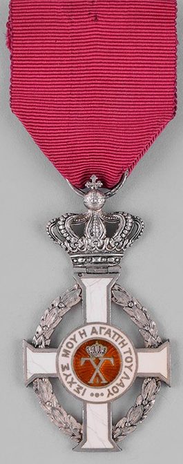 Знак Рыцарского серебряного креста Ордена короля Георга I. 