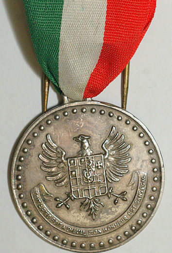 Знак памятной медали 4-го Генуэзского кавалерийского полка.
