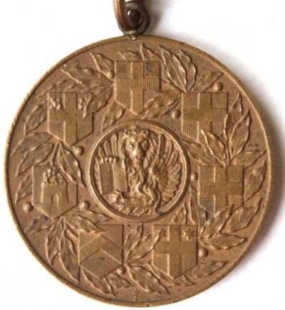 Аверс и реверс памятной медали пехотной бригады «Veneto».