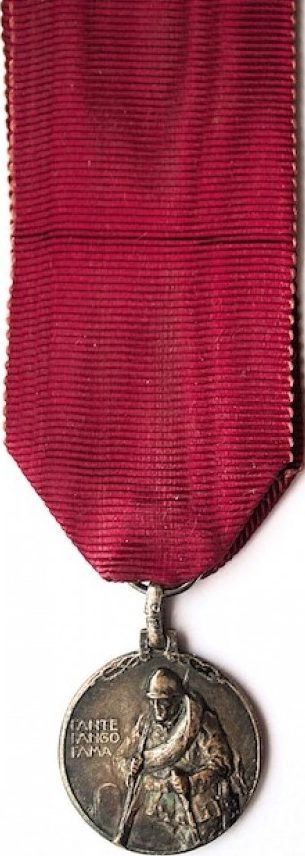 Аверс и реверс памятной медали 7-го пехотного полка бригады «Cuneo».