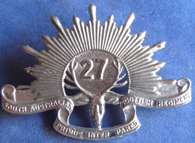 Знак на шляпу военнослужащих 27-го пехотного батальона.