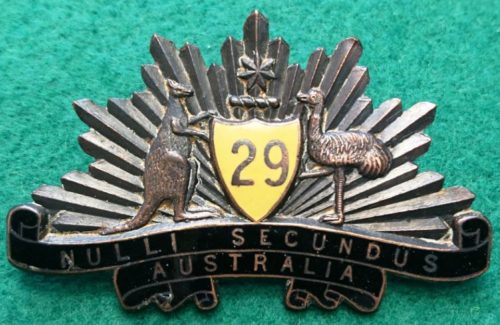 Знак на шляпу военнослужащих 29-го пехотного батальона.