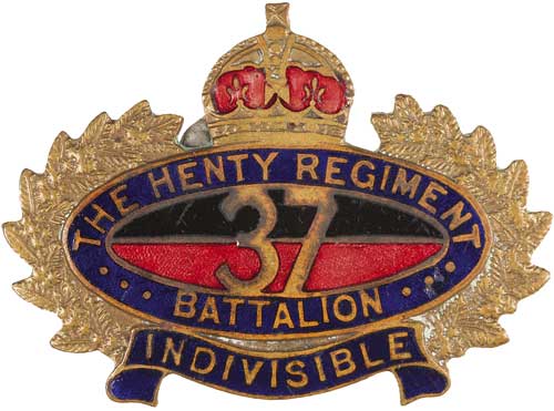 Знак на шляпу военнослужащих 37-го пехотного батальона.