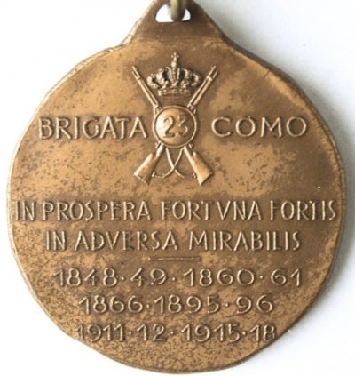 Аверс и реверс памятной медали 23-го полка бригады «Como».