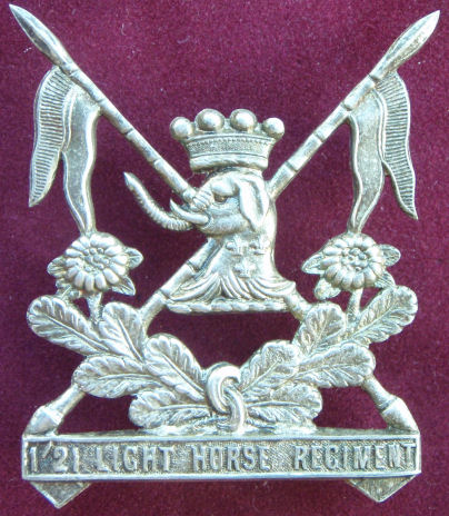 Знак на шляпу военнослужащих 1/ 21- го полка легкой кавалерии.