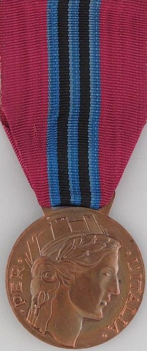 Аверс и реверс медаль за заслуги перед добровольцами Кампании в Восточной Африке 1935-1936. 