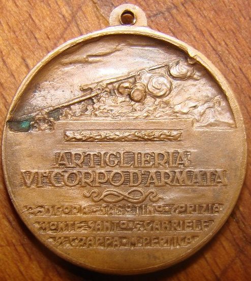 Аверс и реверс памятной медали 6-го артиллерийского корпуса.