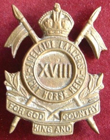 Знак на шляпу военнослужащих 18-го полка легкой кавалерии.