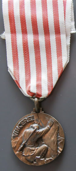 Аверс и реверс медали «За битву на Западном альпийском фронте».