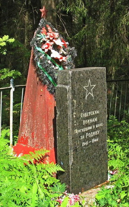 д. Владычкино Лужского р-на. Памятник на братской могиле советских воинов.