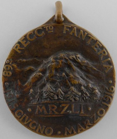Аверс и реверс памятной медали 89-го пехотного полка бригады «Salerno».
