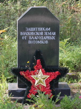 д. Прусынская Горка Волховского р-на. Братские могилы советских воинов на кладбище.