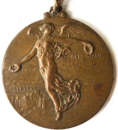 Аверс и реверс памятной бронзовой медали 256-го пехотного полка бригады «Veneto».